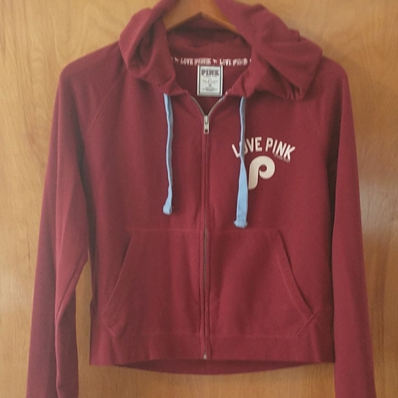 PINK Victoria's Secret Tops - Vintage VS Pink Phillies Zip-up Hoodie
